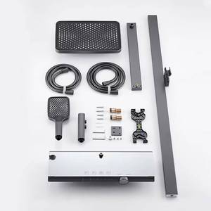 ชุดฝักบัวติดผนังแบบเรนชาวเวอร์ 3 ฟังก์ชั่น พร้อมแผงทองเหลืองและปุ่มกดแบบเปียโน สำหรับโรงแรมหรูทันสมัย - Product Image 4