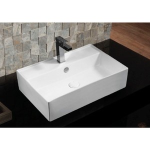Lavabo de Sobremesa La52 de 59.5x40cm, Lavabo Moderno y Rústico para Baño, Material de Porcelana, Mármol y Piedra para Hoteles - Product Image 2