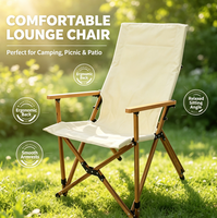 Chaise de camping pliante en aluminium à effet bois, chaise pliante d'extérieur avec accoudoirs en bois massif, chaise de réalisateur portable