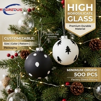Hochwertige Borosilikatglas-Kugeln mit Mattem Weihnachtsmann-Gürtel und Rentier-Druck, Festliche Baumdekoration, Großhandel 4 Stück Weihnachtsgeschenkbox
