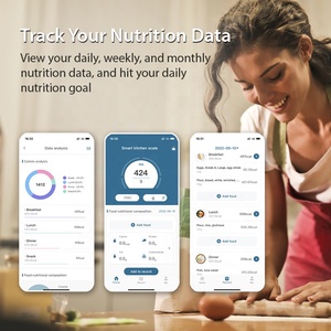 Balance de cuisine électronique intelligente TGYW avec écran LED clair, calcul des calories des aliments, application gratuite, balance de cuisine intelligente - Product Image 5