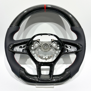 Volante Sportivo in Vera Fibra di Carbonio per Renault <span class=keywords><strong>Clio</strong></span> 5 con Pelle Traforata, Vendita Diretta dalla Fabbrica - Product Image 1