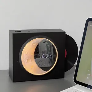 Atmosphere Night Light BT Speaker Portable Digital Clock Play Music With TF Card AUX Speaker Table