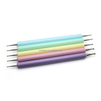 5 pièces/ensemble Macarons stylo à double extrémité pour strass dessin fleur outil de pointage manucure outil d'art des ongles