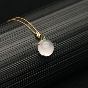 Qingyabailu Feicui, Jadeíta Natural en Forma de Calabaza, Jadeíta de Grado Hielo, Dije con Colgante, Exquisito, Lujoso, Clásico de Alta Gama para Mujer - Product Image 2