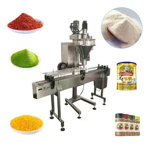 Semi-auto screw auger powder  filler, spicy  milk  protain chili powder filling packing machine   (cans ,bottles ,premade bags )