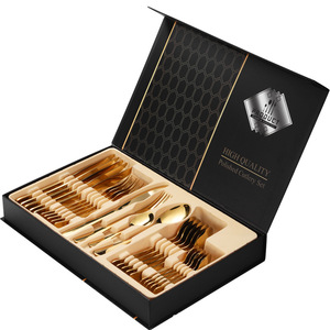 Couverts en acier inoxydable 24 pièces, ensemble de boîtes cadeaux améliorées, produit <span class=keywords><strong>2022</strong></span>, fête des mères - Product Image 2