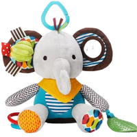 Jouet en peluche en plastique suspendu pour poussette, hochet de sécurité pour bébé, dessin animé populaire d'éléphant et de singe