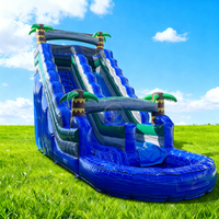 Toboggan aquatique gonflable de 50 pieds, toboggan aquatique gonflable pour enfants, toboggan aquatique gonflable personnalisé