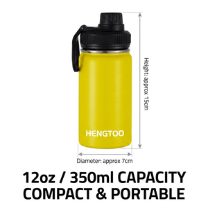 Gobelet de voyage en acier inoxydable de 12 à 18 oz avec poignée, isolé sous vide pour boissons chaudes/froides, s'adapte aux porte-gobelets de voiture - Product Image 1