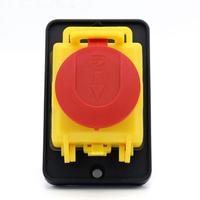 Interrupteur à bouton-poussoir d'urgence électromagnétique étanche 15A 400V 7 broches pour machine à meuler de bateau, outil de jardin