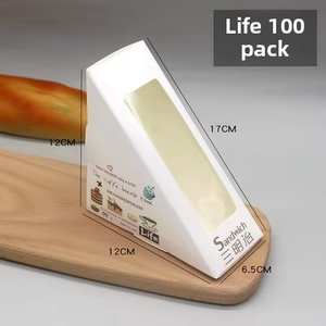 Boîte à sandwich triangulaire en papier avec fenêtre transparente, forme personnalisée, emballage cadeau pour pâtisserie, dessert, bonbons, fournitures de boulangerie - Product Image 3