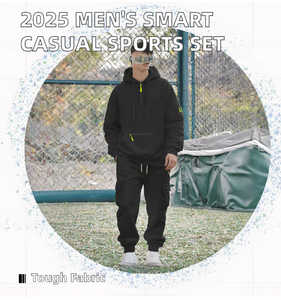 Completo Sportivo <span class=keywords><strong>Casual</strong></span> da <span class=keywords><strong>Uomo</strong></span> 2025 per Esterno, <span class=keywords><strong>Abbigliamento</strong></span> Autunno/Inverno per Fitness e Jogging, Felpa con Cappuccio Calda in Maglia Stampata per Ciclismo Invernale - Product Image 2