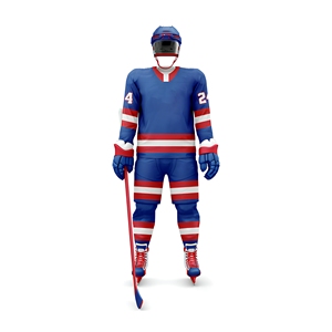 Uniforme de Hockey sobre Hielo de Poliéster con Logotipo Personalizado, Transpirable, de Secado Rápido, Cuello en V, Corte Atlético, Nombre del Equipo Personalizado, Conjunto de Uniforme OEM ODM - Product Image 2