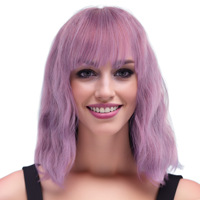 Perruque Courte Créative HLC pour Halloween, Perruque Synthétique Bouclée Douce Bob pour Femme, Idéale pour Fêtes Costumées et Décorations