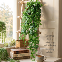 Guirlande de lierre artificiel réaliste en soie verte, plante rampante pour décoration murale, salon, bureau, séparation de pièce, table basse