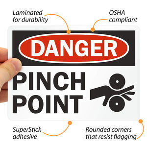 Etiqueta <span class=keywords><strong>de</strong></span> Seguridad Bilingüe ANSI con Advertencia <span class=keywords><strong>de</strong></span> Punto <span class=keywords><strong>de</strong></span> Presión, Mantenga las Manos Alejadas - Product Image 3