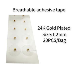 Spedizione gratuita 24K oro semi auricolari punto auricolare punto adesivo orecchio punto di agopuntura terapia auricolari semi auricolari con nastro adesivo - Product Image 5