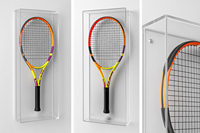 Vente en gros de cadre de présentation de raquettes de tennis en acrylique de luxe personnalisé, support mural pour objets sportifs avec protection UV
