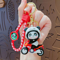 Llavero de muñeco de panda con diseño de locomotora de dibujos animados creativo, colgante lindo para pareja, para bolso y llaves de coche, regalo al por mayor
