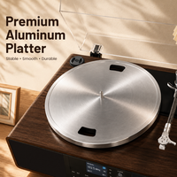 Système de musique à platine vinyle pour la maison avec lecture de vinyle à 2 vitesses, cartouche AT3600L, radio FM DAB, lecture Bluetooth