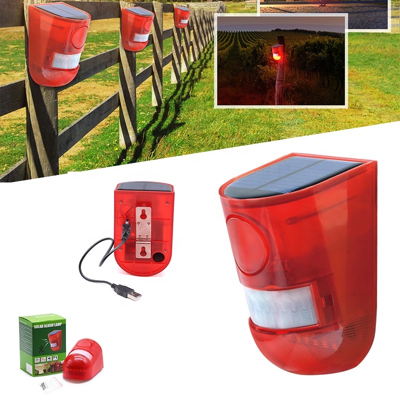 New Design Outdoor Solar Alarm System Outdoor Security Alarm 6LED Light Loud Siren With PIR Motion Sensor