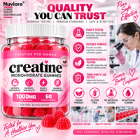 Créatine en vrac directement de l'usine pour femmes, gommes de 1000 mg, 60 unités, favorise la masse musculaire maigre et la santé de la peau* Framboise Végétalien GMP HALAL