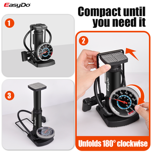 <span class=keywords><strong>Pompe</strong></span> à <span class=keywords><strong>pied</strong></span> EasyDo pour vélo avec manomètre, gonfleur portable, <span class=keywords><strong>pompe</strong></span> à <span class=keywords><strong>pied</strong></span> pour pneus de <span class=keywords><strong>voiture</strong></span>, moto, ballon - Product Image 3