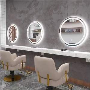 Station de miroir de coiffure spécifique aux salons avec armoire à outils, miroir de barbier mural, comptoir - Product Image 6