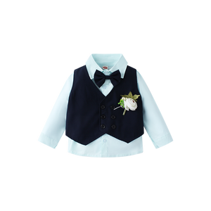 Ensemble Habillé Enfant Garçon 3-6 Ans : Gilet, Chemise Manches Longues Coton avec Nœud Papillon et Pantalon à Bretelles - Product Image 4