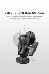 Brazo de doble enchufe de longitud corta estándar de 9cm para base de bola de tamaño C de 38mm y 1,5 ", 2 + 1" - Product Image 4