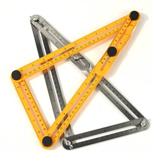 Regla de Madera Multifuncional de Cuatro Pliegues y Cuatro Lados, Diseño Plegable Multiángulo de Acero Inoxidable y Plástico Flexible - Product Image 3
