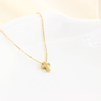 Collier tendance en acier inoxydable avec pendentif croix, petit cadeau de Pâques, symbole chrétien catholique doré pour l'église