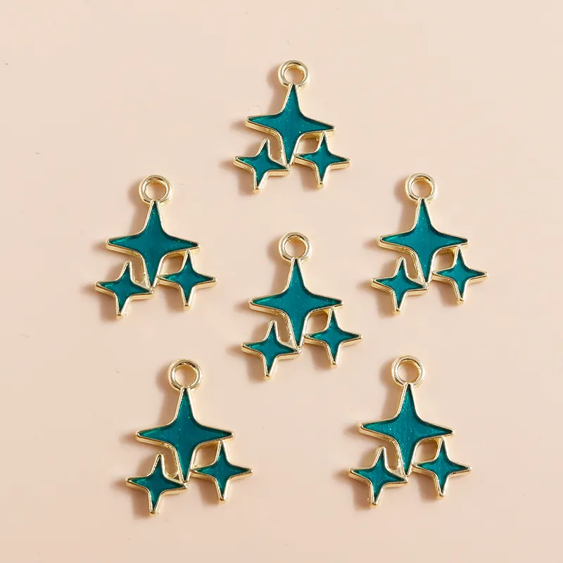 Painting Enamel Star Charms Dangle Charms for Jewelry Making Supplies Diy Earring Necklace Bracelet