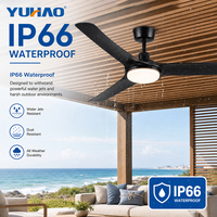 Ventilateur de plafond LED 56 pouces avec lumières, télécommande, 3 pales en ABS, étanche IP66, pour extérieur, fabrication OEM ODM