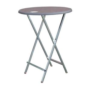 Tavolo alto Sky pieghevole, piano a 3 strati abete/abete Ø 100 cm, acciaio inossidabile V2A - Product Image 1
