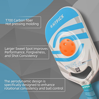 Raquette de pickleball en fibre de carbone T700 thermoformée monobloc, noyau de 14 mm, approuvée USAPA, Pro Widebody allongée