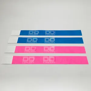रंगीन स्वागत विभिन्न लोगो डिजाइन मुद्रण तेजी से उत्पादन घटना पार्टी त्योहार लोकप्रिय आदेश एक समय का उपयोग Tyvek Wristband
