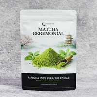 Nouvelles pochettes d'emballage alimentaire en Mylar avec fermeture éclair, format 500g, pour poudre de Matcha, vente en gros directe usine