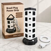 Multiprise intelligente verticale multi-prises multifonction avec port de charge USB, type tour, pour appareils électroménagers