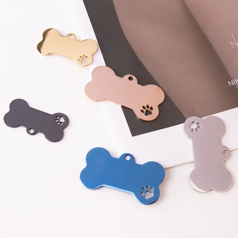 Direct Factory Custom Personalized Logo Bone Shaped Engraving Name Pedant Blank Dogs Tag