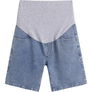 Shorts en jean pour femmes enceintes <span class=keywords><strong>ceinture</strong></span> de taille réglable été <span class=keywords><strong>pantalon</strong></span> de ventre ample jean taille haute maternité pantalons décontractés - Product Image 3