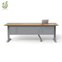Bureau debout extra large électrique à double moteur IULTRA pour 2 utilisateurs Option de panneau de confidentialité moderne pour une efficacité accrue du coworking