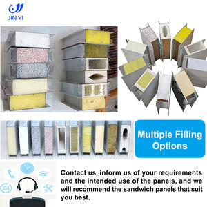 पूर्वनिर्मित स्टील धातु सैंडविच पैनल 75-200 मिमी pr/पीर को प्रीफैब हाउस ठंडे कमरे की दीवार छत के लिए - Product Image 4