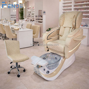 Poltrona Reclinabile Regolabile con Schienale di Lusso per Salone, Sedia da Pedicure Spa con Vasca per Piedi - Product Image 1