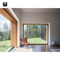 Ventanas Fijas de Madera Revestidas de Aluminio Personalizadas con Vidrio Low-E para Casas, Ventana de Vista Completa de Alta Eficiencia Energética NFRC