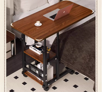 Bureau portable pliable et réglable en bois avec surface MDF pour chambre à coucher, dortoir d'étudiant, table pour ordinateur portable, durable
