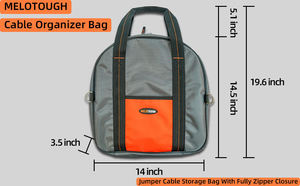 High Quality Waterproof Polyester OEM/ODM <b>Tool</b> Storage Organizer Jumper Cable Bag for Cords Hoses & EV Charging Cables (Grey) - Product Image 5