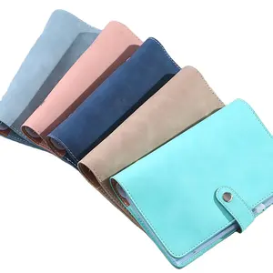 A6 Soft leather notebook Binder multicolour PU notebook Budget planner Zipper bag Diary