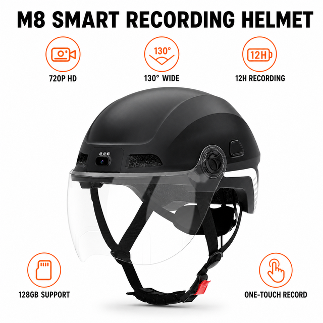AI Conversation Voice Control AIfeatures Camera Ski Helmet Carbon Fiber Blue Toother Motorcycle Helmet Smart Construction Helmet